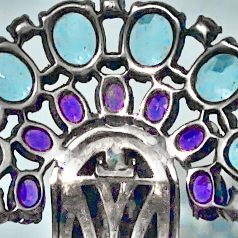 Antique Paste Sterling Crystal Brooch/Clip/Pin - Picture 2 of 8